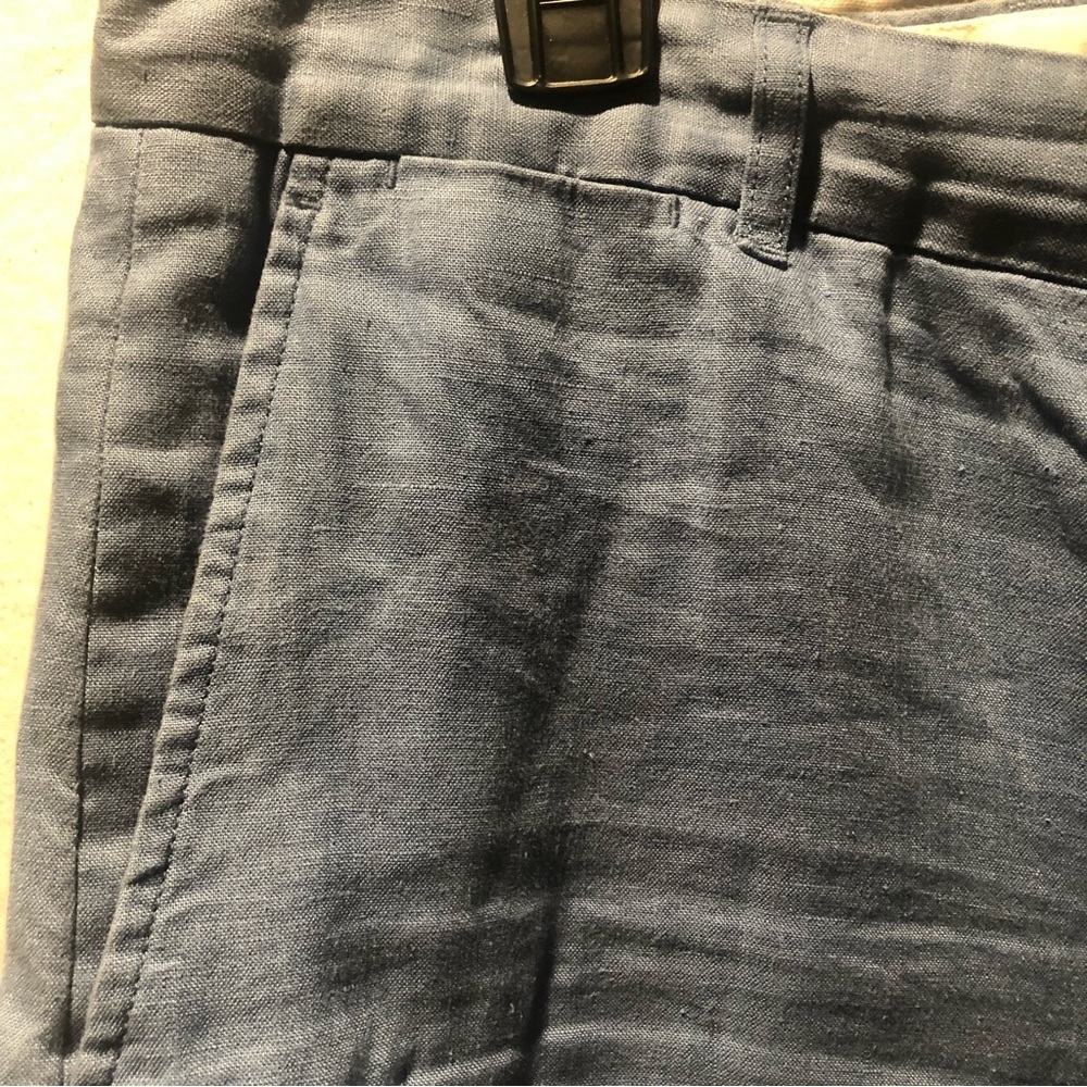 Vince Lightweight Hemp walking shorts medium blue linen look size 33 - Picture 2 of 6